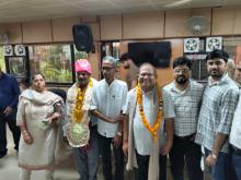 श्री बाबूलाल मीना, उपनिदेशक (भाषा) एवं श्री द्वारका दास अवर श्रेणी लिपिक का सेवानिवृत्ति कार्यक्रम