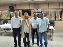 श्री बाबूलाल मीना, उपनिदेशक (भाषा) एवं श्री द्वारका दास अवर श्रेणी लिपिक का सेवानिवृत्ति कार्यक्रम