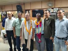 श्री बाबूलाल मीना, उपनिदेशक (भाषा) एवं श्री द्वारका दास अवर श्रेणी लिपिक का सेवानिवृत्ति कार्यक्रम